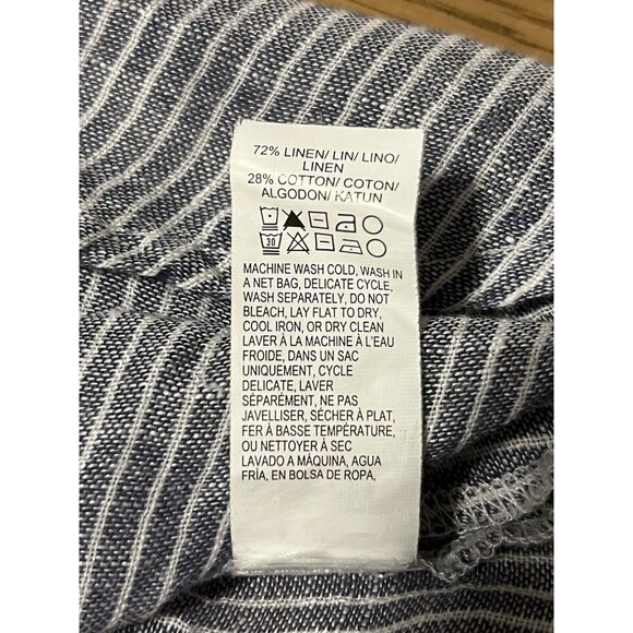 Lucky Brand Shirt Womens‎ Medium Linen Cotton Boho Lagenlook Tunic Striped - Picture 9 of 9